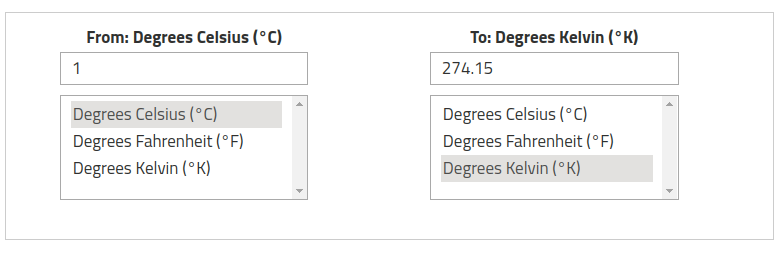 Temperature Converter Celsius Kelvin